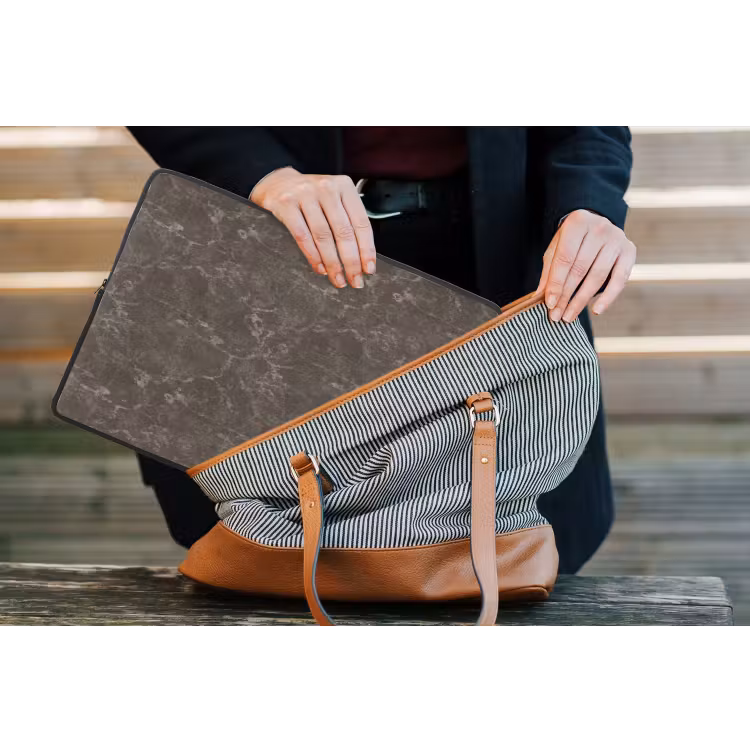 Marmer - Aders - Bruin laptophoes neopreen klein 279 -tas