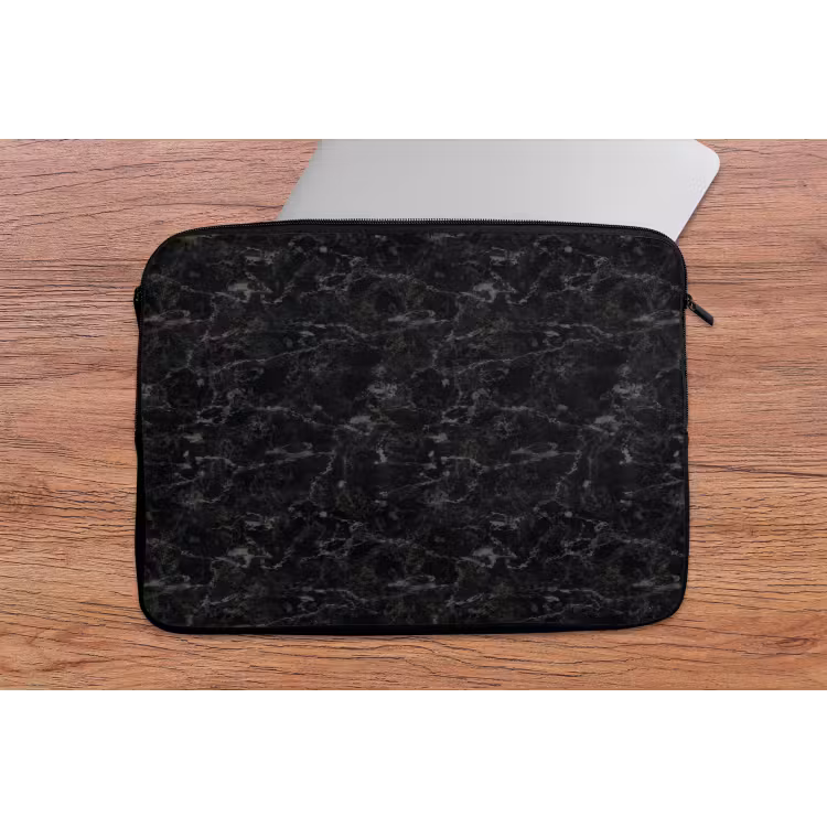 Marmer - Aders - Zwart laptophoes neopreen klein 279 -tafel