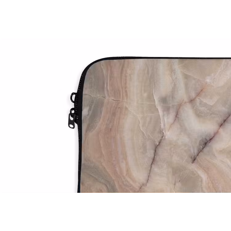 Marmer - Patroon - Abstract - Beige - Groen laptophoes neopreen klein -detail
