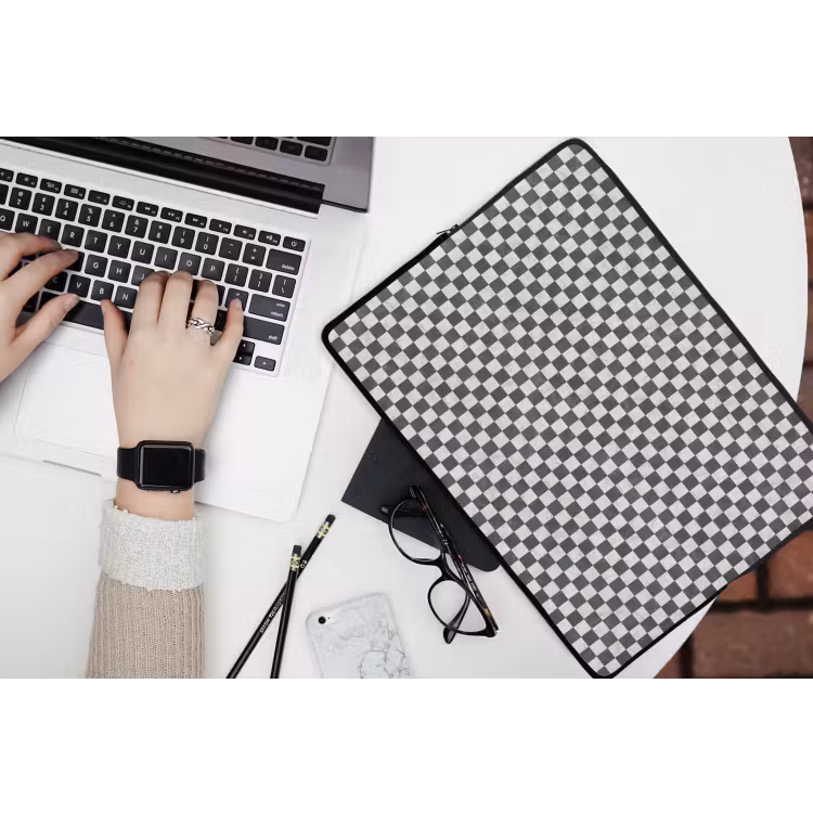 Marmer - Patroon - Grijs laptophoes neopreen klein 279 -bureau