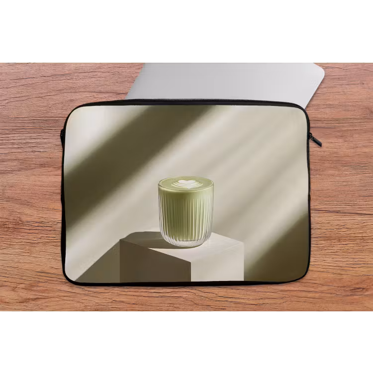 Matcha - Glas - Groen - Minimalistisch laptophoes neopreen klein -tafel