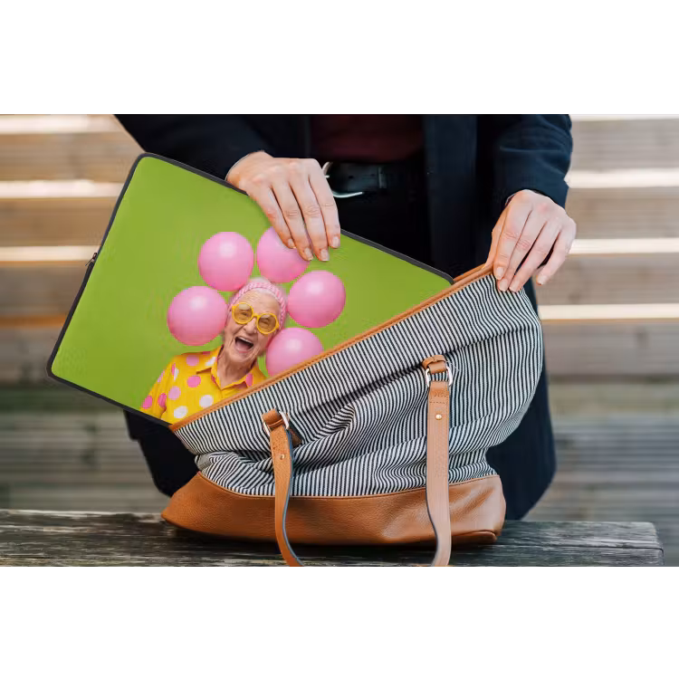Mens - Ballonnen - Feest - Kleurrijk - Roze laptophoes neopreen klein -tas