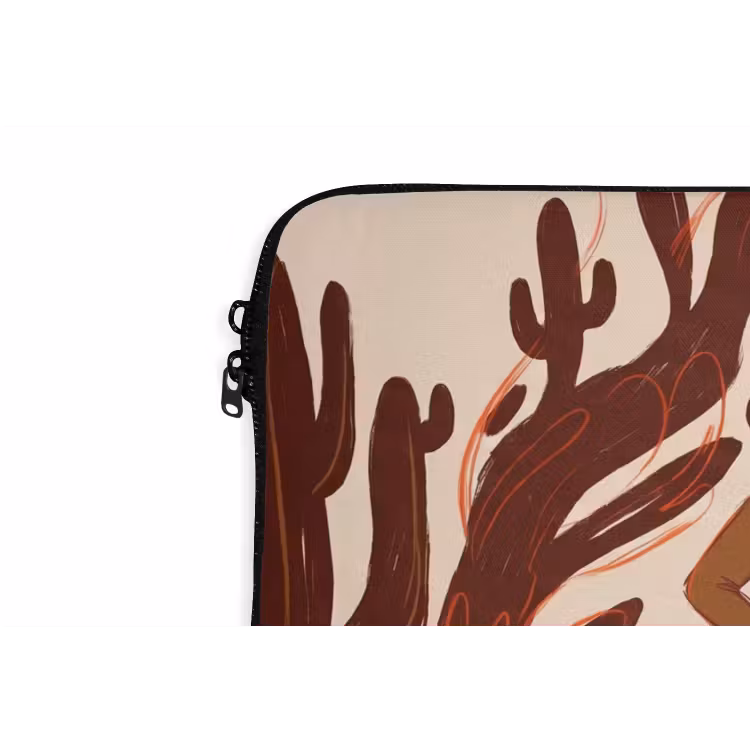 Mensen - Cowboykleding - Westerse stijl - Illustratie - Bruin laptophoes neopreen klein -detail