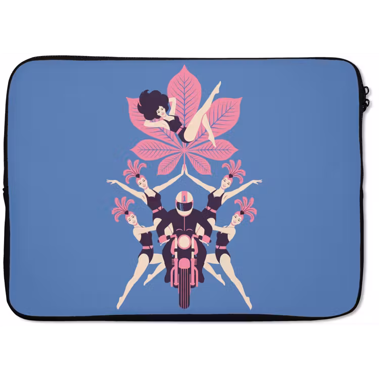 Mensen - Dans - Motor - Retro - Roze laptophoes neopreen klein -zkaufland3dotto