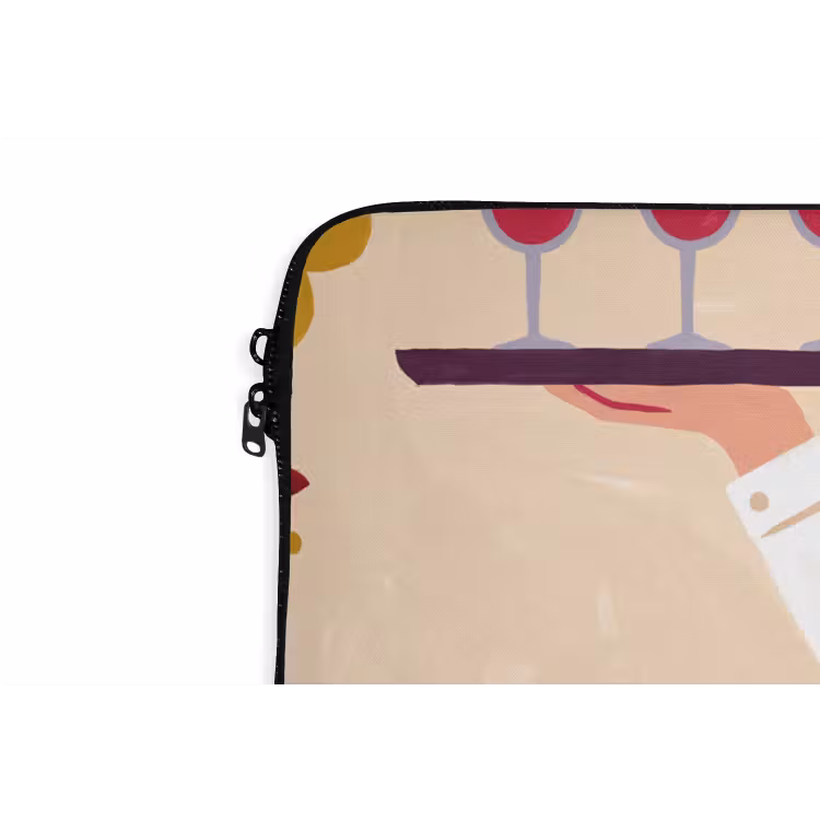 Mensen - Dienblad - Eten - Modern - Kleurrijk laptophoes neopreen klein -detail