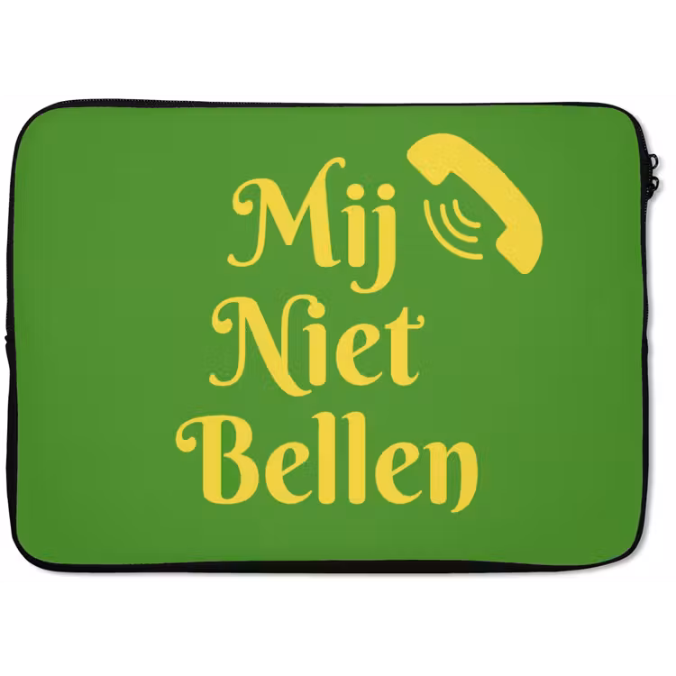 Mij niet bellen - Telefoon - Groen laptophoes neopreen klein -zkaufland3dotto