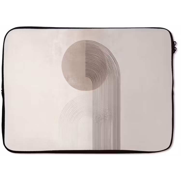 Minimalistisch - Cirkel - Lichtgrijs laptophoes neopreen klein -zkaufland3dotto