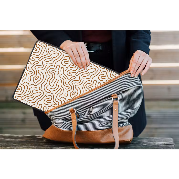 Minimalistisch - Patroon - Terracotta laptophoes neopreen klein 279 -tas
