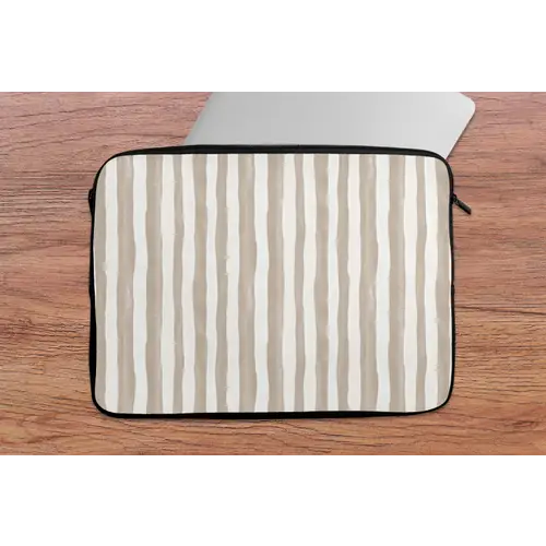 Minimalistisch - Strepen - Beige laptophoes neopreen klein 279 -tafel
