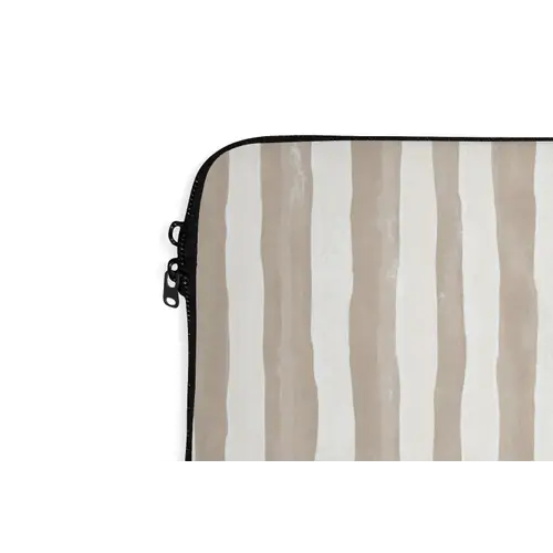 Minimalistisch - Strepen - Beige laptophoes neopreen klein 279 -detail