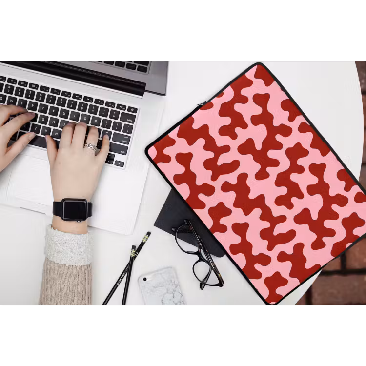 Modern - Abstract - Rood laptophoes neopreen klein 279 -bureau