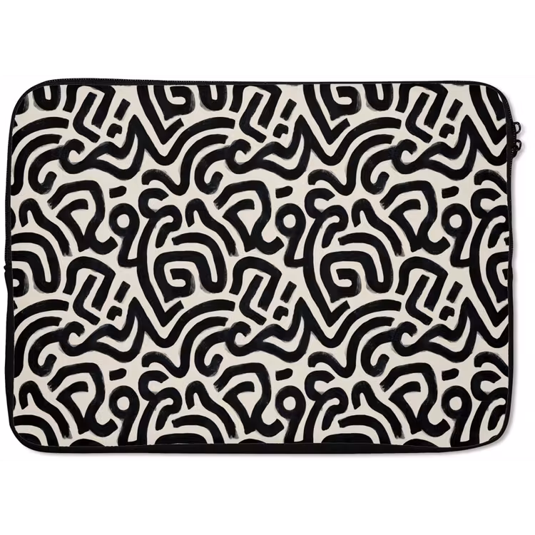 Modern - Abstract - Zwart laptophoes neopreen klein 279 -zkaufland3dotto