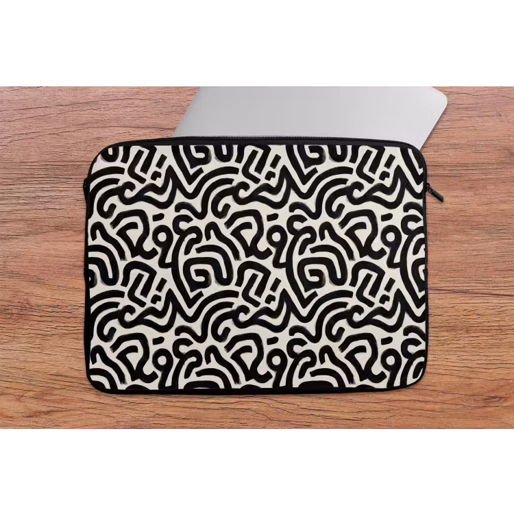 Modern - Abstract - Zwart laptophoes neopreen klein 279 -tafel