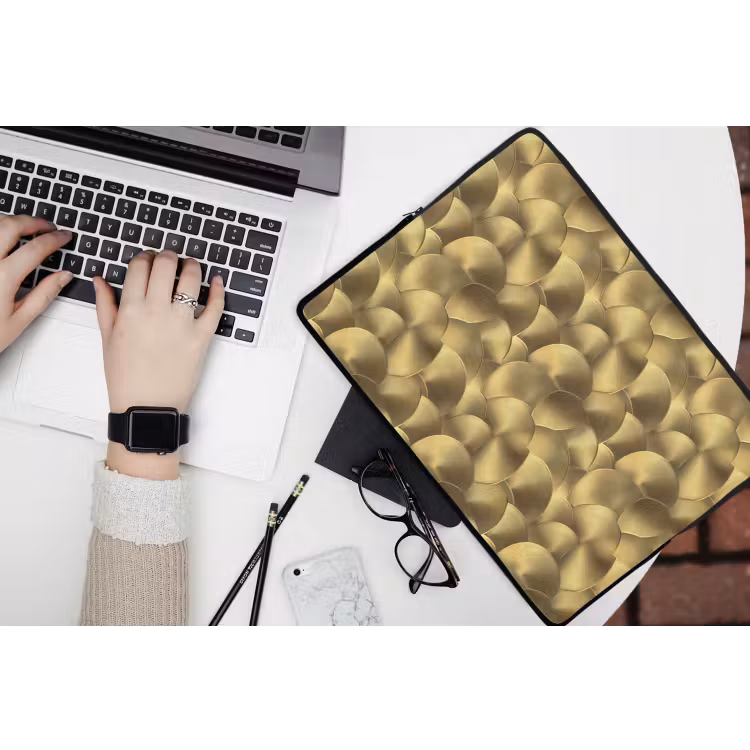 Modern - Cirkel - Goud laptophoes neopreen klein 279 -bureau