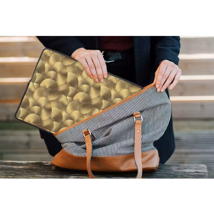 Modern - Cirkel - Goud laptophoes neopreen klein 279 -tas