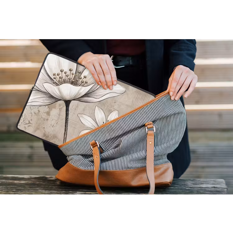 Modern - Design - Wit laptophoes neopreen klein -tas