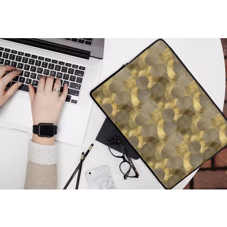 Modern - Geometrisch - Goud laptophoes neopreen klein 279 -bureau
