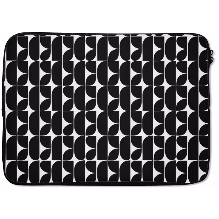 Modern - Geometrisch - Zwart laptophoes neopreen klein 279 -zkaufland3dotto