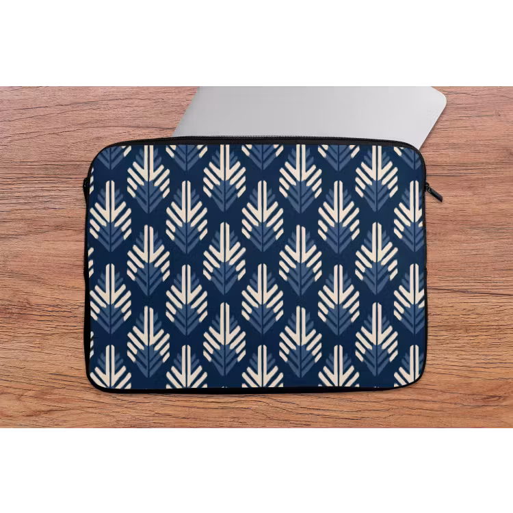Modern - Patroon - Blauw laptophoes neopreen klein 279 -tafel