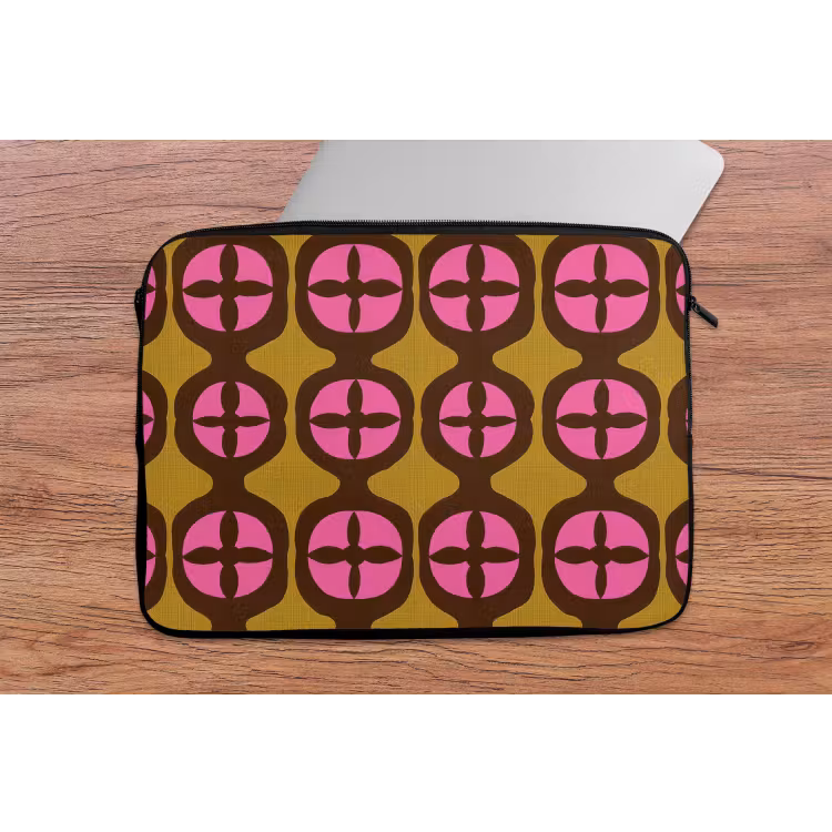 Modern - Patroon - Roze laptophoes neopreen klein 279 -tafel