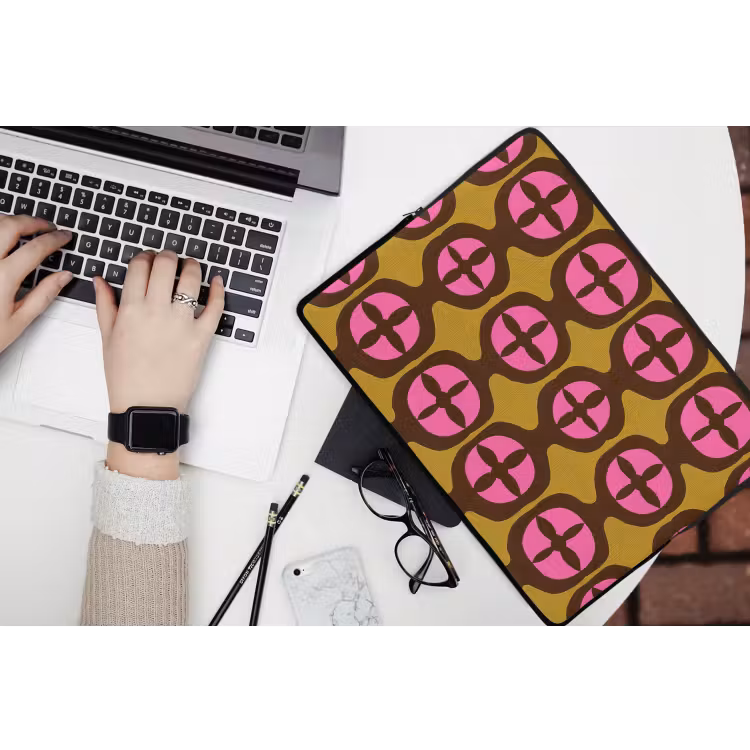 Modern - Patroon - Roze laptophoes neopreen klein 279 -bureau