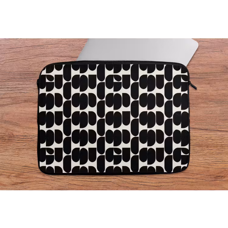 Modern - Patroon - Zwart laptophoes neopreen klein 279 -tafel