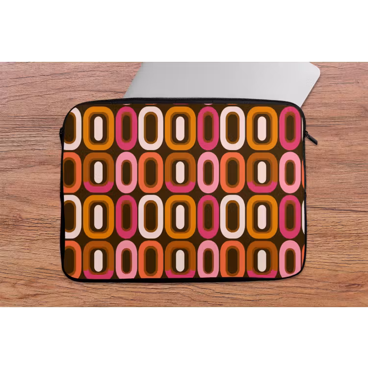 Modern - Retro - Kleurrijk laptophoes neopreen klein 279 -tafel
