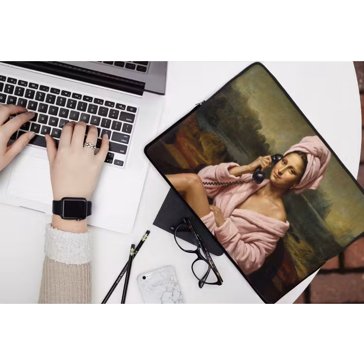 Mona - Klassiek - Roze laptophoes neopreen klein -bureau