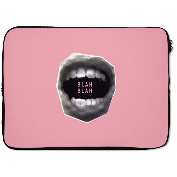 Mond - BLAH BLAH - Roze laptophoes neopreen klein -zkaufland3dotto