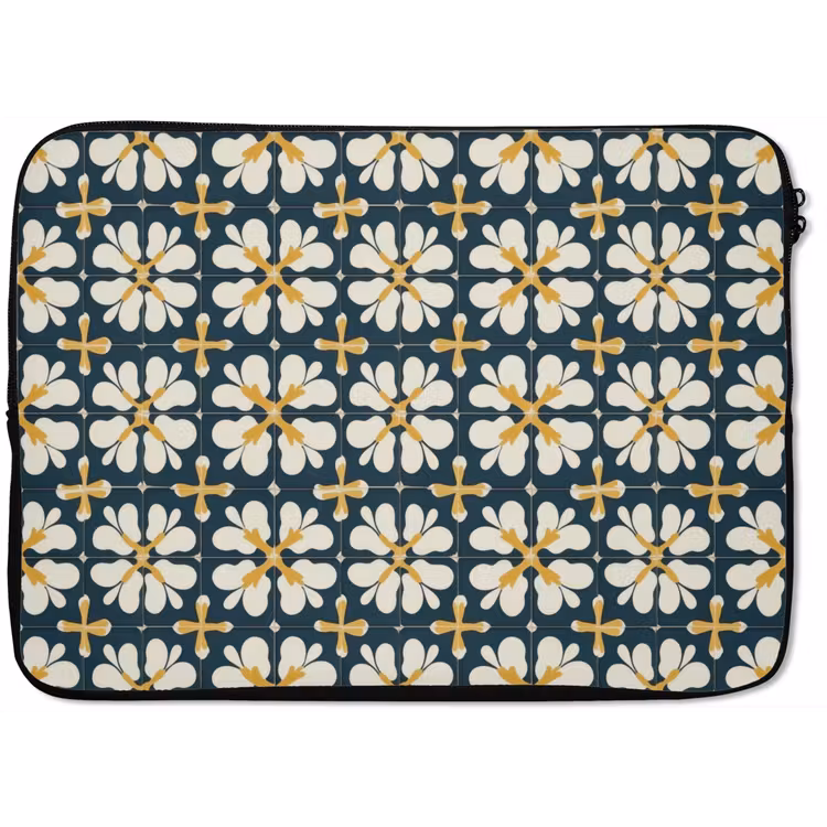 Motief - Tegel - Okergeel laptophoes neopreen klein 279 -zkaufland3dotto