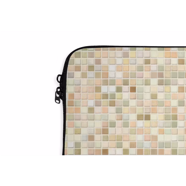 Mozaïek - Patroon - Beige laptophoes neopreen klein 279 -detail
