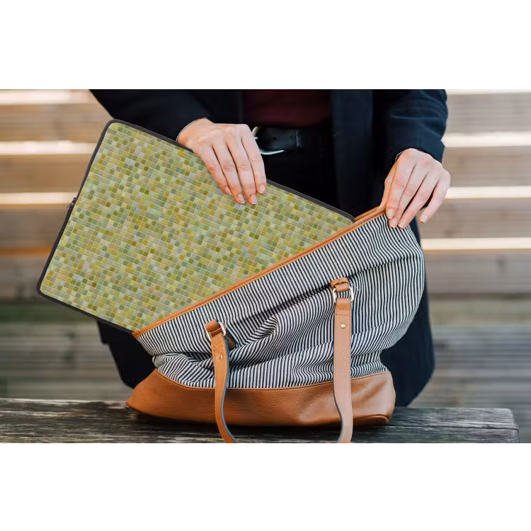 Mozaïek - Patroon - Groen laptophoes neopreen klein 279 -tas