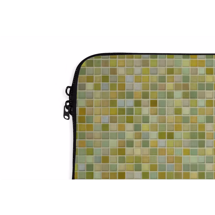 Mozaïek - Patroon - Groen laptophoes neopreen klein 279 -detail