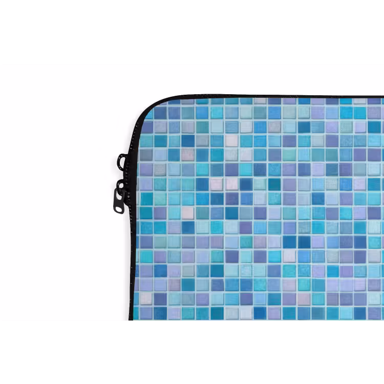 Mozaïek - Patroon - Turquoise laptophoes neopreen klein 279 -detail