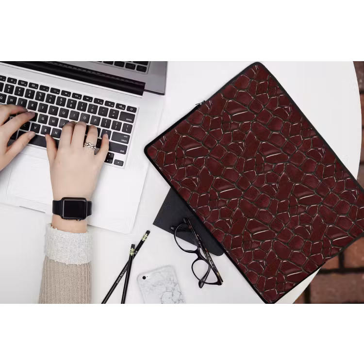 Mozaïek - Tegel - Bordeauxrood laptophoes neopreen klein 279 -bureau