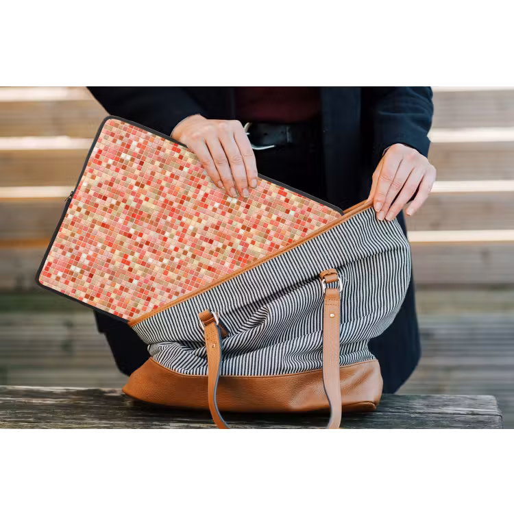 Mozaïek - Tegel - Patroon - Kleurrijk laptophoes neopreen klein 279 -tas