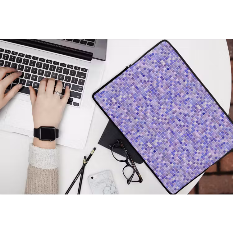 Mozaïek - Tegels - Lila - Amethist laptophoes neopreen klein 279 -bureau