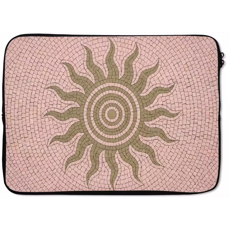 Mozaïek - Zon - Patroon - Klassiek - Roze laptophoes neopreen klein -zkaufland3dotto