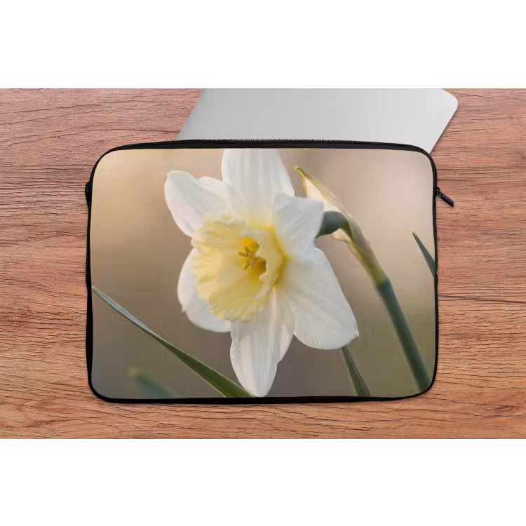 Narcis - Bloem - Minimalistisch laptophoes neopreen klein -tafel
