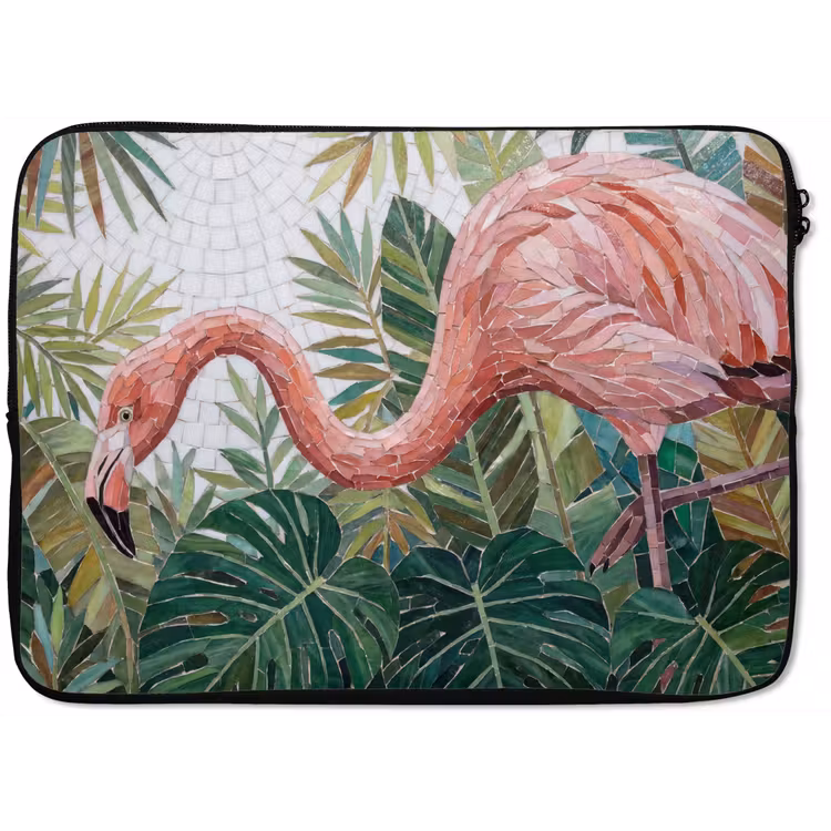 Natuur - Bladeren - Abstract - Groen - Vogel laptophoes neopreen klein -zkaufland3dotto