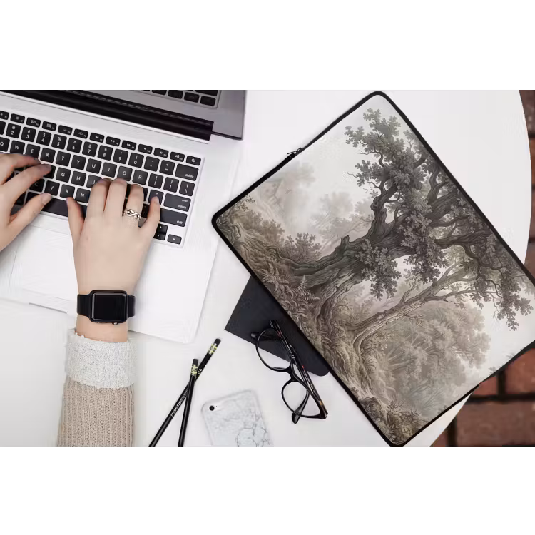 Natuur - Bos - Eik laptophoes neopreen klein -bureau