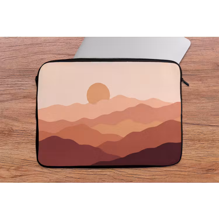 Natuur - Heuvels - Abstract - Modern - Oranje laptophoes neopreen klein -tafel