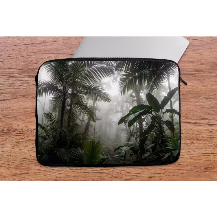 Natuur - Jungle - Mist - Groen - Bladeren laptophoes neopreen klein -tafel