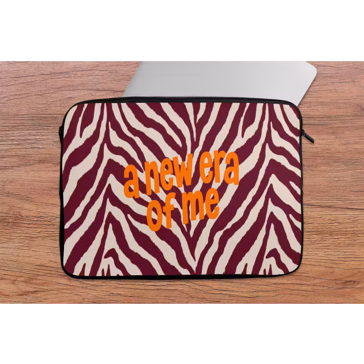 New era - Bordeaux - Zebraprint laptophoes neopreen klein -tafel