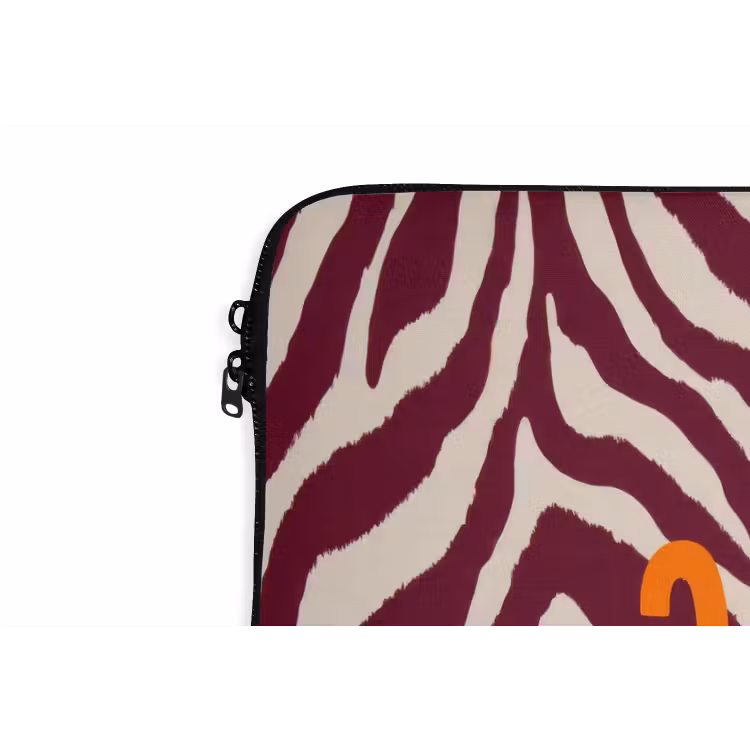 New era - Bordeaux - Zebraprint laptophoes neopreen klein -detail