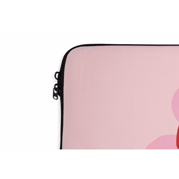 No rain no flowers - Bloem - Roze laptophoes neopreen klein -detail
