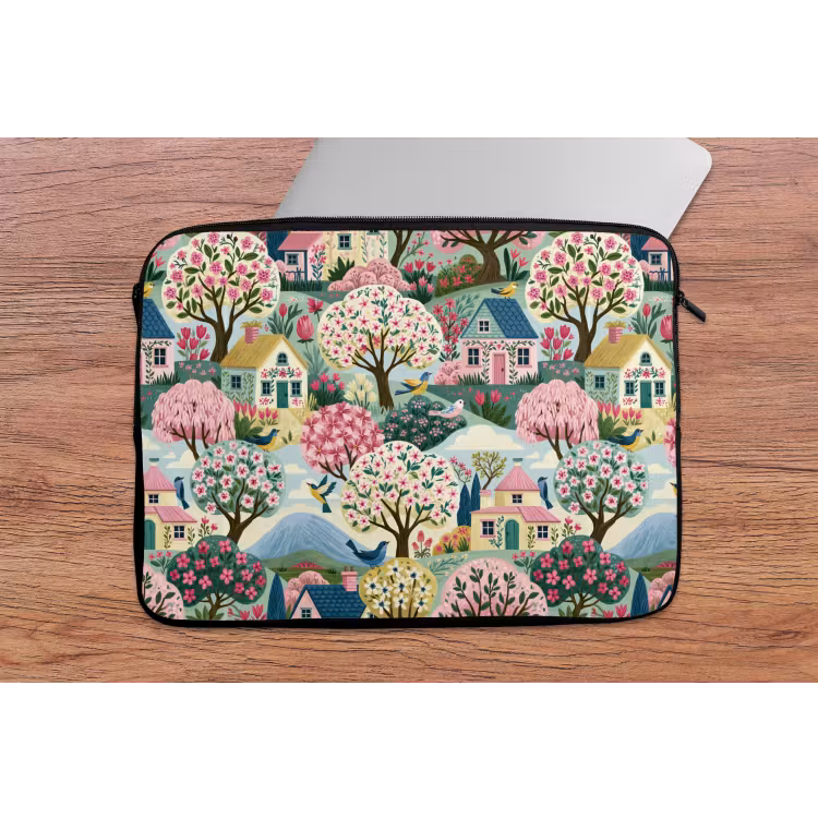 Nostalgisch - Idyllisch - Kleurrijk laptophoes neopreen klein 279 -tafel