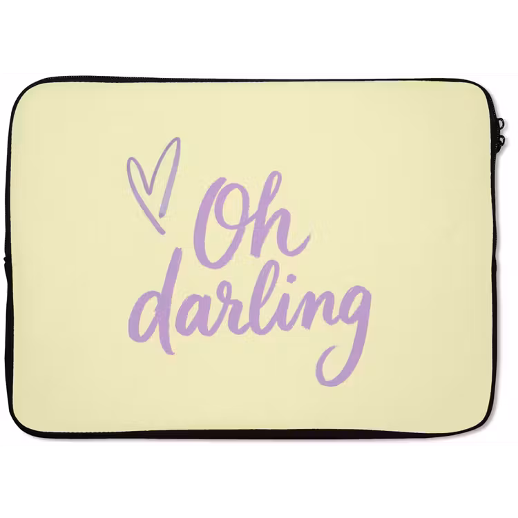 Oh darling - Geel - Hart laptophoes neopreen klein -zkaufland3dotto