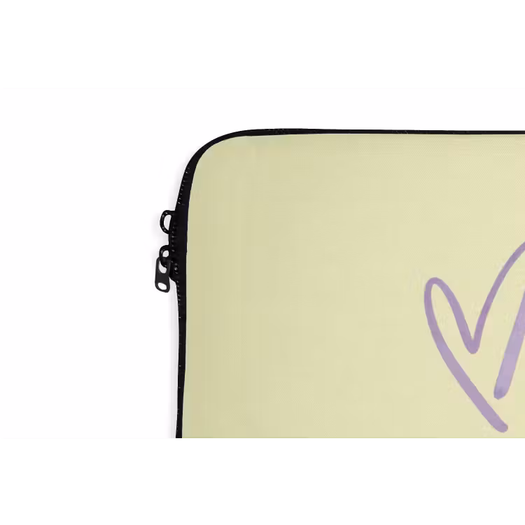 Oh darling - Geel - Hart laptophoes neopreen klein -detail