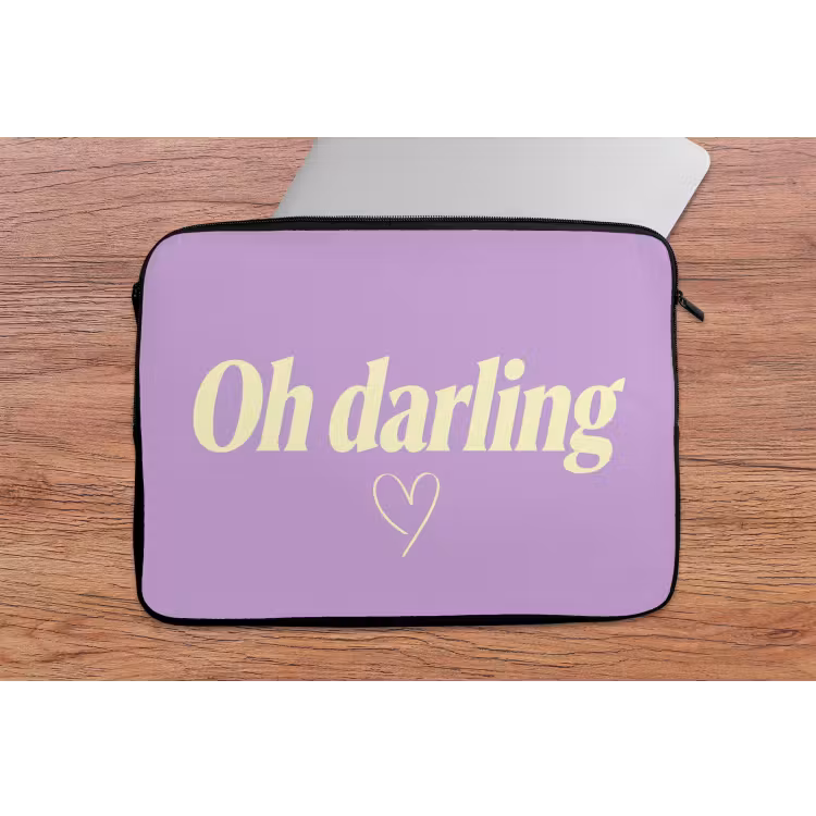 Oh darling - Hart - Paars laptophoes neopreen klein -tafel